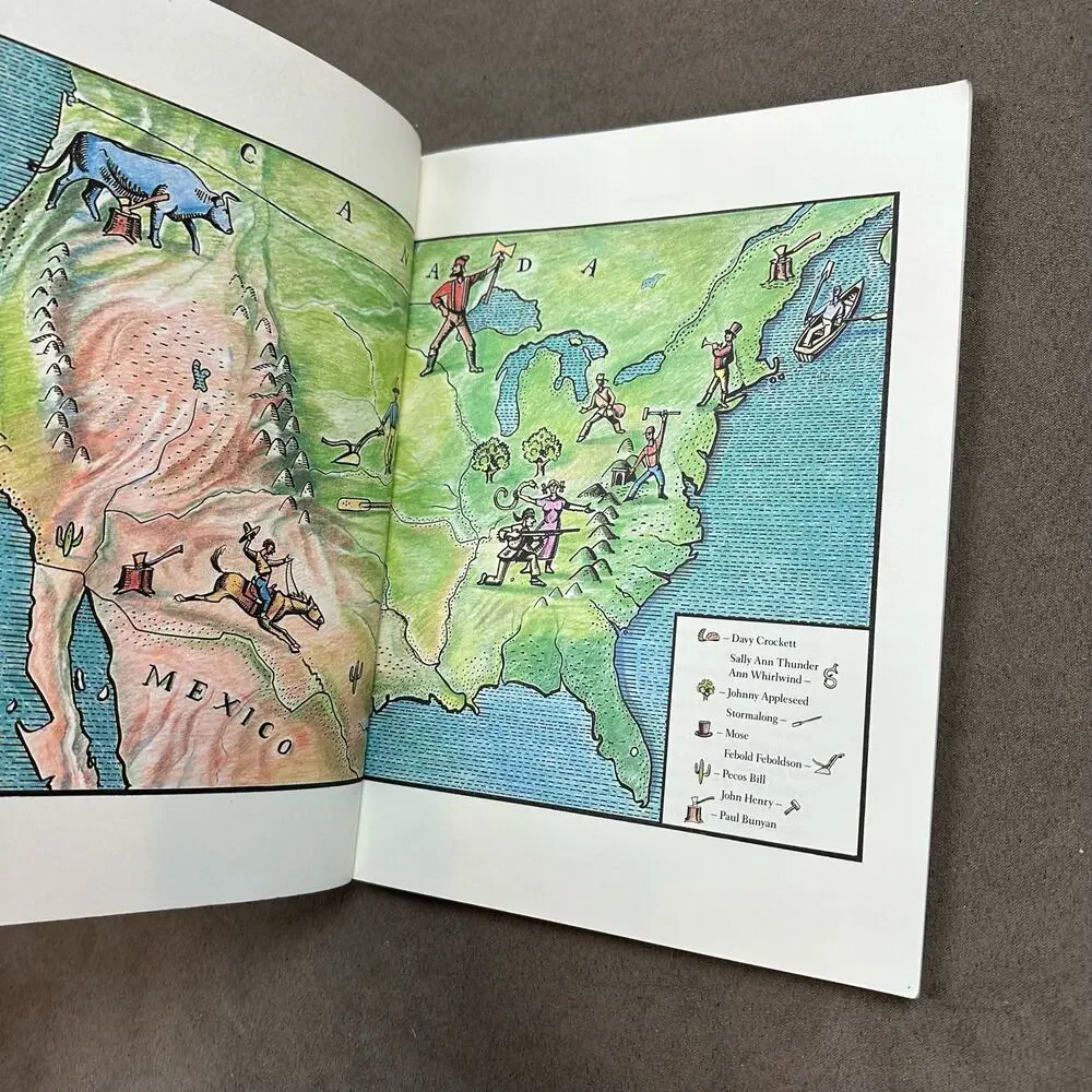Vintage American Tall Tales Book Mary Pope Osborne McCurdy Wood Gravings 1991